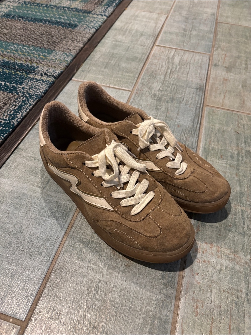 Madden Girl Casual Sneakers in Brown with White Accent